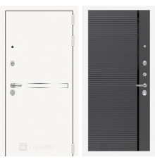 Входная дверь Лайн WHITE 22 - Графит софт, черная вставка