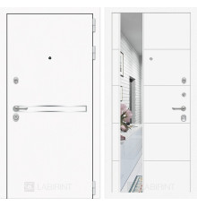 Входная дверь Лайн WHITE с Зеркалом 19 - Белый софт